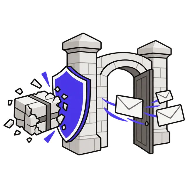 A gateway shield stopping a cracked compressed data block while ordinary messages pass through