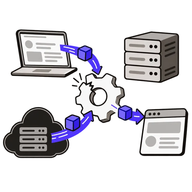 Two paths of compressed data reaching a Brotli decoder: a request sent to a server and a response downloaded from an unknown server